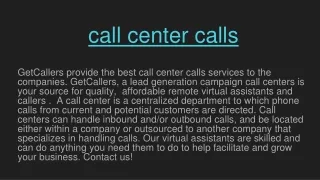 call center calls