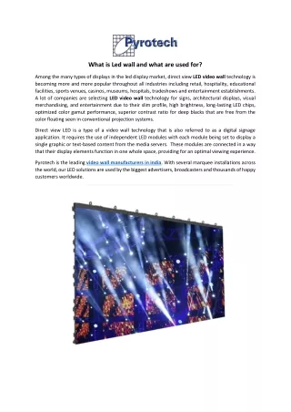 what is led wall and what are used for