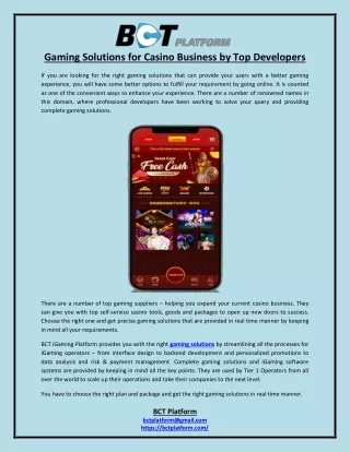 gaming solutions for casino business