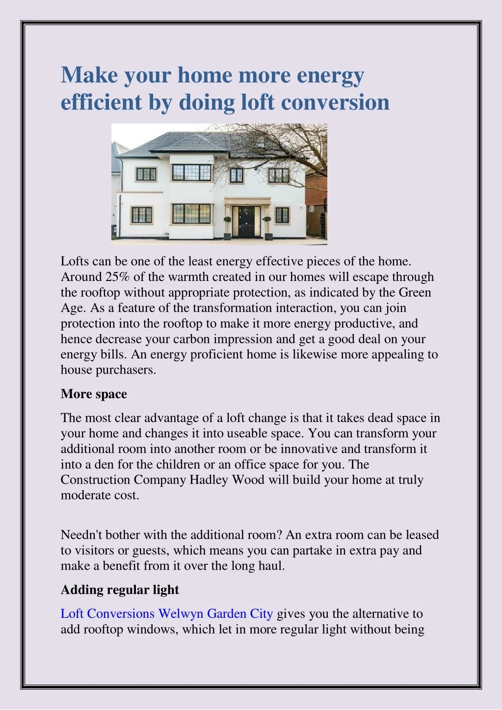PPT - Make your home more energy efficient by doing loft conversion ...