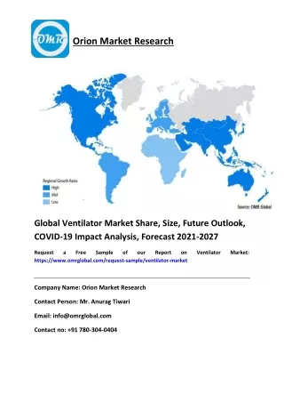 Global Ventilator Market Share, Size, Future Outlook, COVID-19 Impact Analysis, Forecast 2021-2027