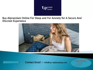 Buy Alprazolam Online For Sleep And For Anxiety - Up Station Shop