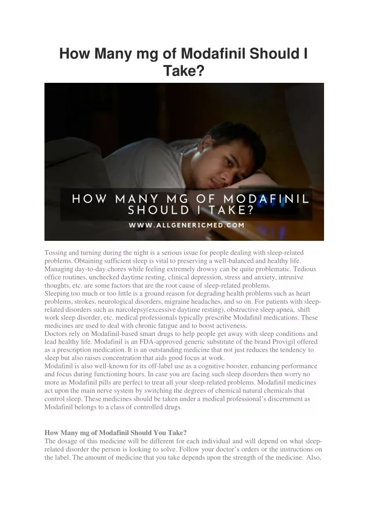 how many mg of modafinil should i take