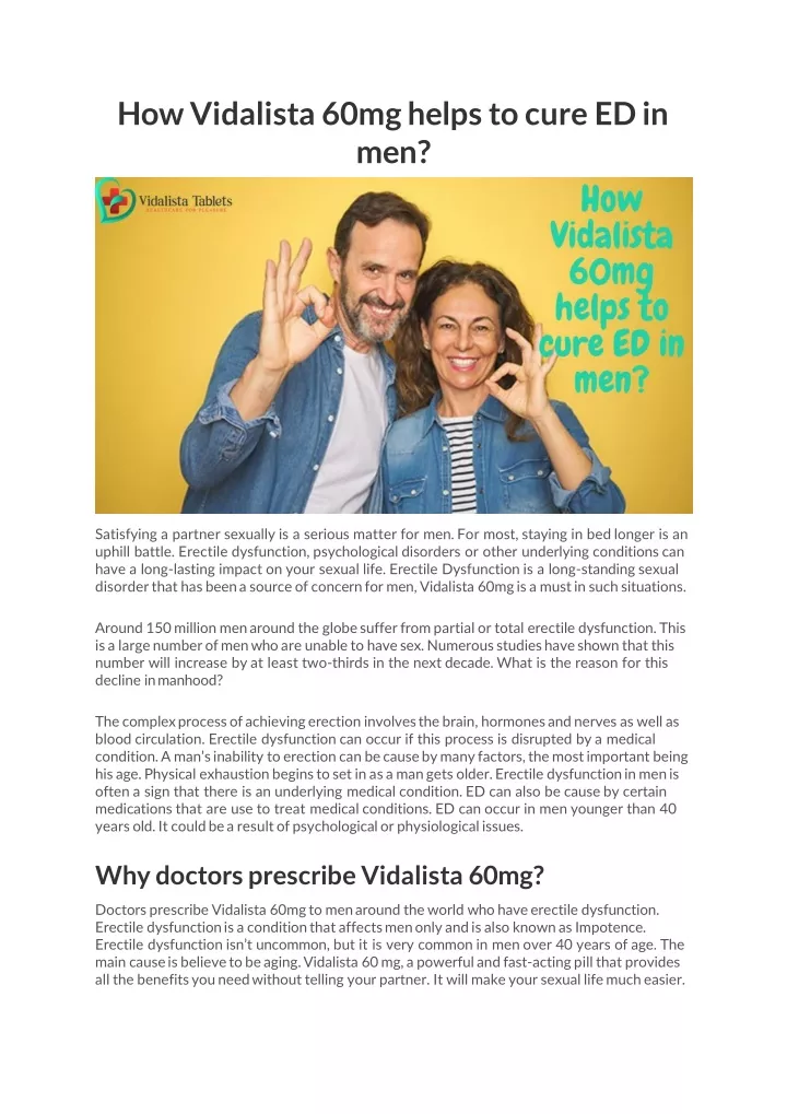 how vidalista 60mg helps to cure ed in men