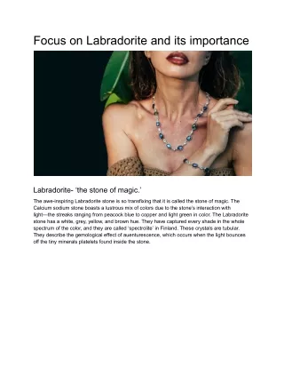 focus on labradorite and its importance
