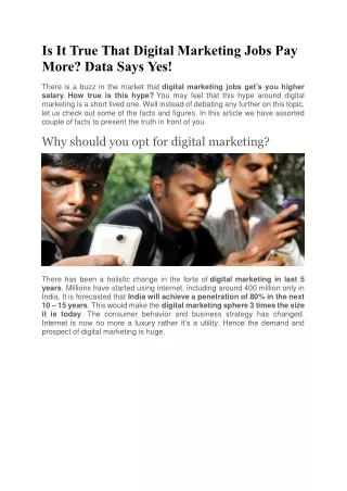 Is It True That Digital Marketing Jobs Pay More