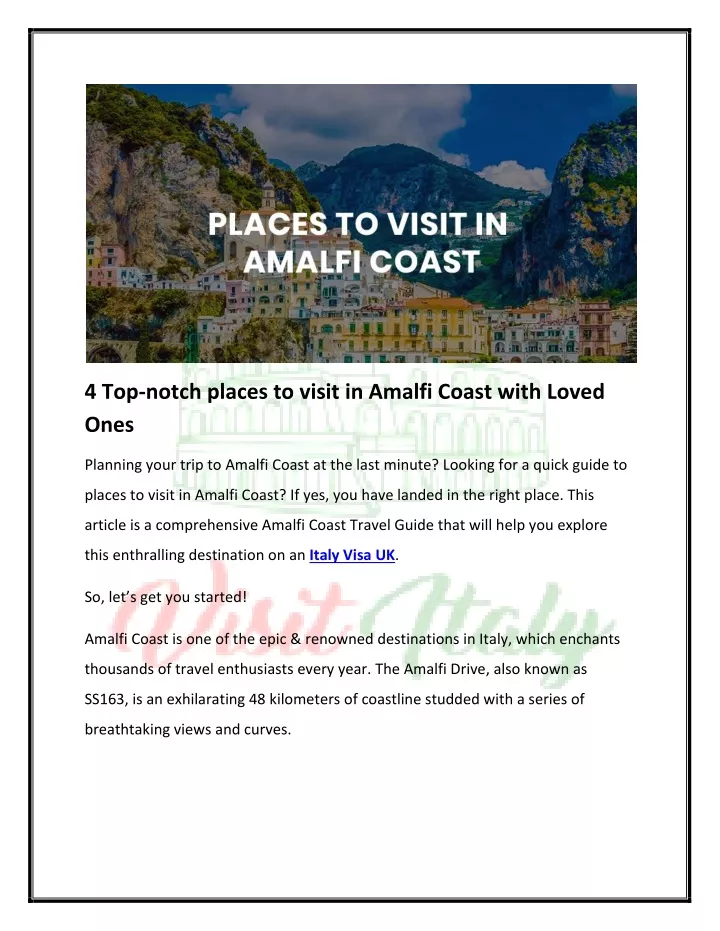 4 top notch places to visit in amalfi coast with