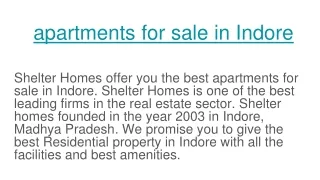 apartments for sale in Indore