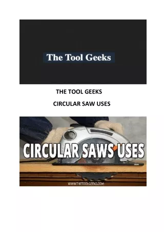 the tool geeks circular saw uses