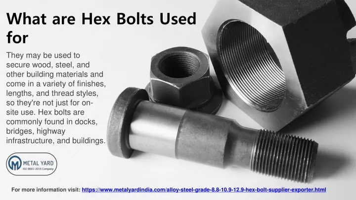 what are hex bolts used for