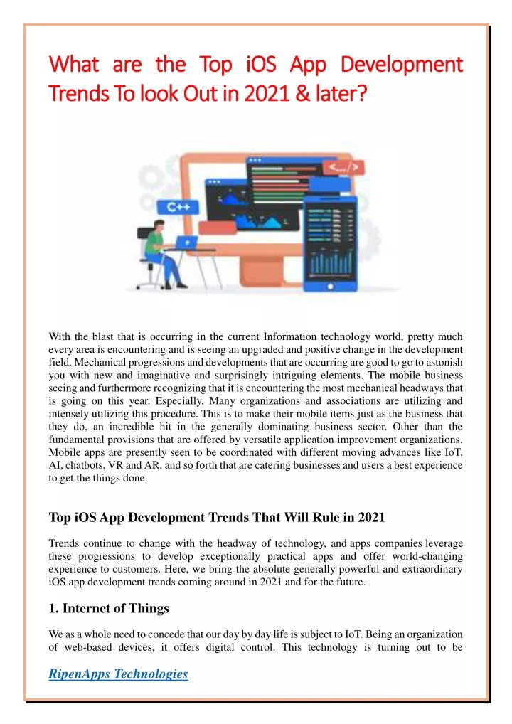 what are the top ios app development what