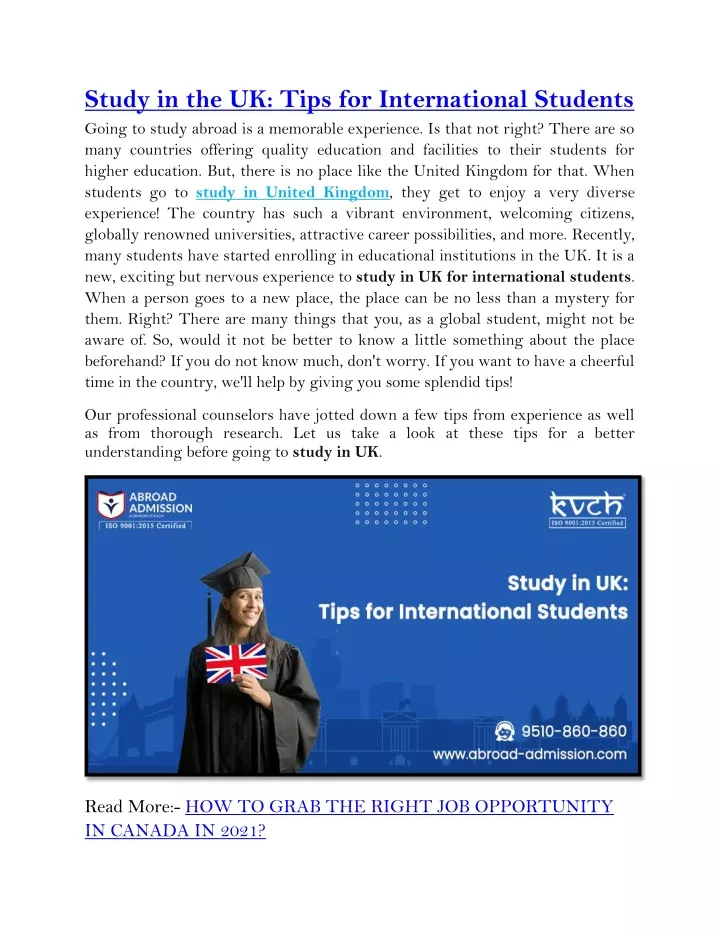 study in the uk tips for international students