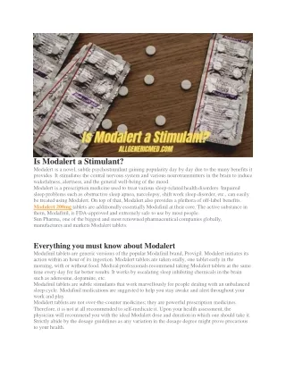 is modalert a stimulant modalert is a novel