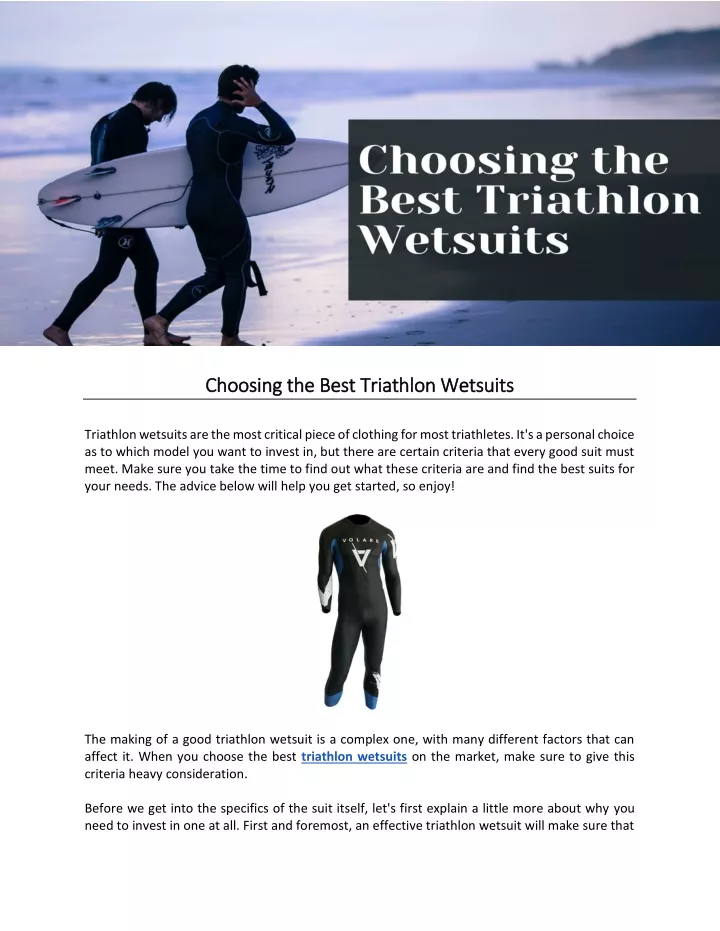 choosing the best triathlon wetsuits choosing