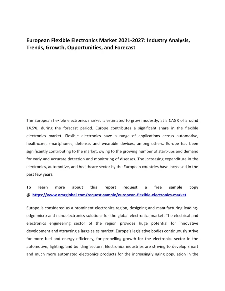 european flexible electronics market 2021 2027