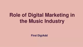Role of Digital Marketing in the Music Industry