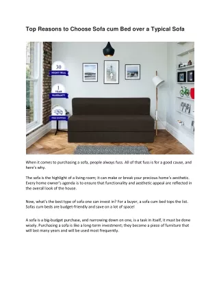 top reasons to choose sofa cum bed over a typical