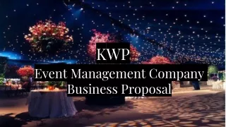 KWP Event Management Kochi Business Proposal