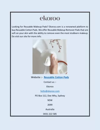Reusable Cotton Pads | Ekoroo.com