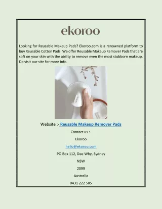 Reusable Makeup Remover Pads | Ekoroo.com