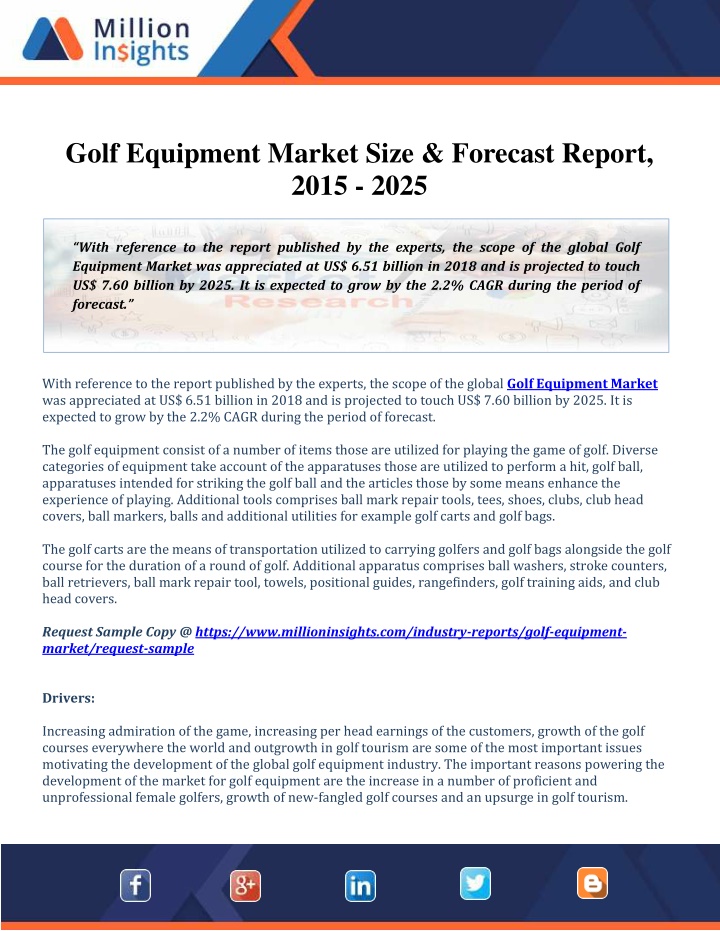 golf equipment market size forecast report 2015