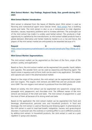 mint extract market key findings regional study