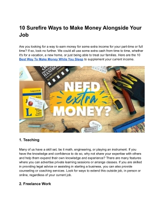 10 Surefire Ways to Make Money Alongside Your Job