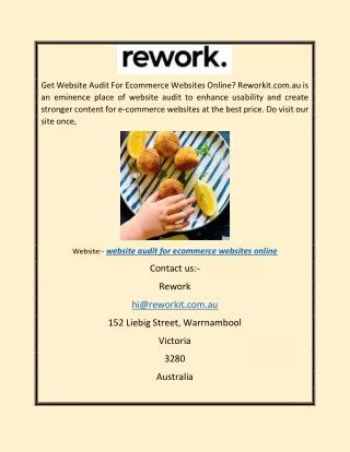 Website Audit For Ecommerce Websites Online | Reworkit.com.au