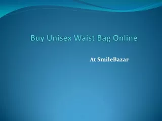 Buy Unisex Waist Bag online at SmileBazar
