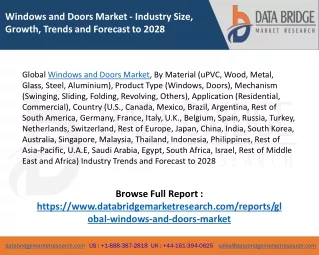 Global Windows and Doors Market – Industry Trends and Forecast to 2028