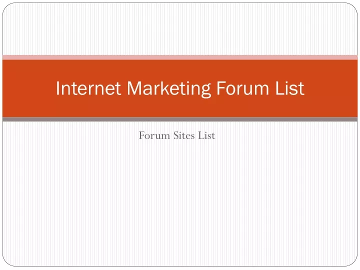 internet marketing forum list