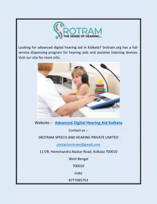 Advanced Digital Hearing Aid Kolkata | Srotram.org