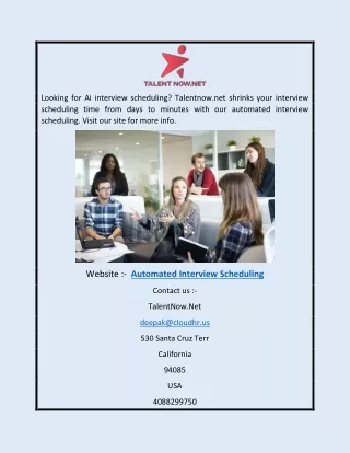Automated Interview Scheduling | Talentnow.net