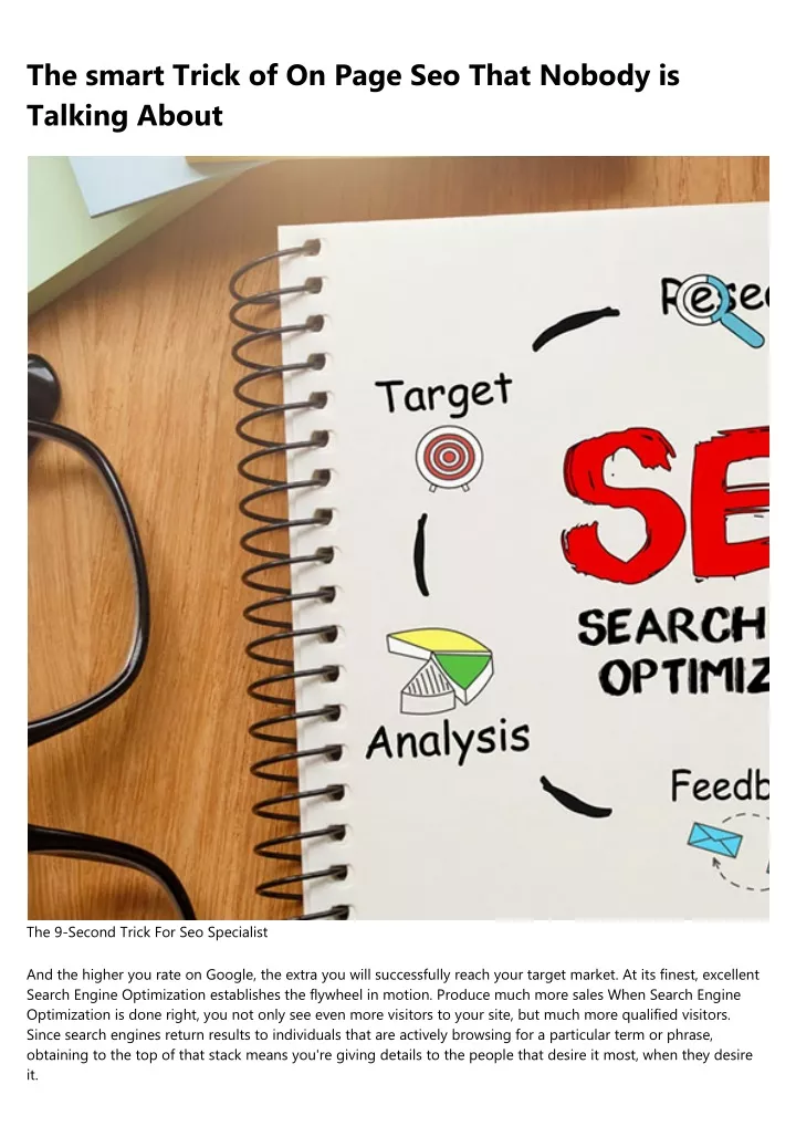 the smart trick of on page seo that nobody