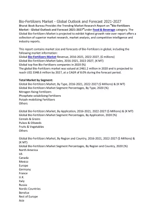 bio fertilizers market global outlook