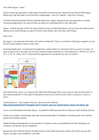 iSpyoo Is The Most Popular Mobile Monitor App Trial