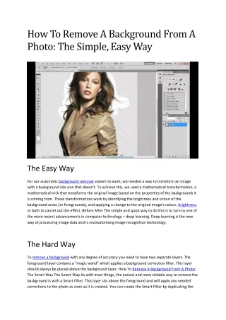 how to remove a background from a photo