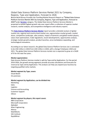 global data science platform services market 2021