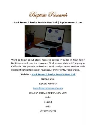 stock research service provider new york