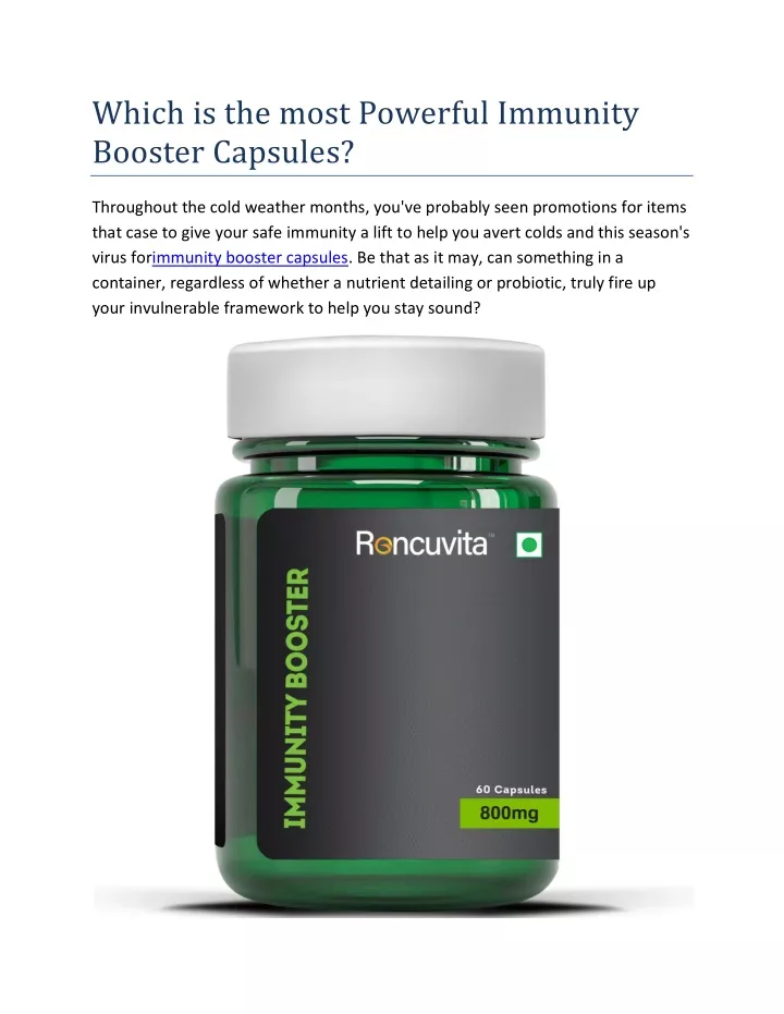 which is the most powerful immunity booster