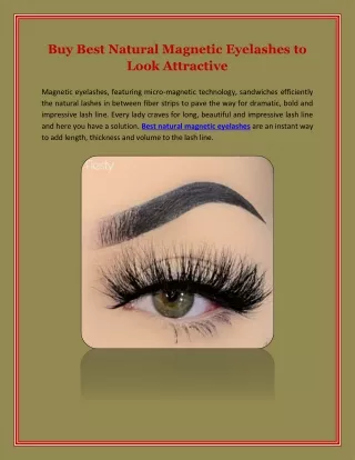 Buy Best Natural Magnetic Eyelashes to Look Attractive