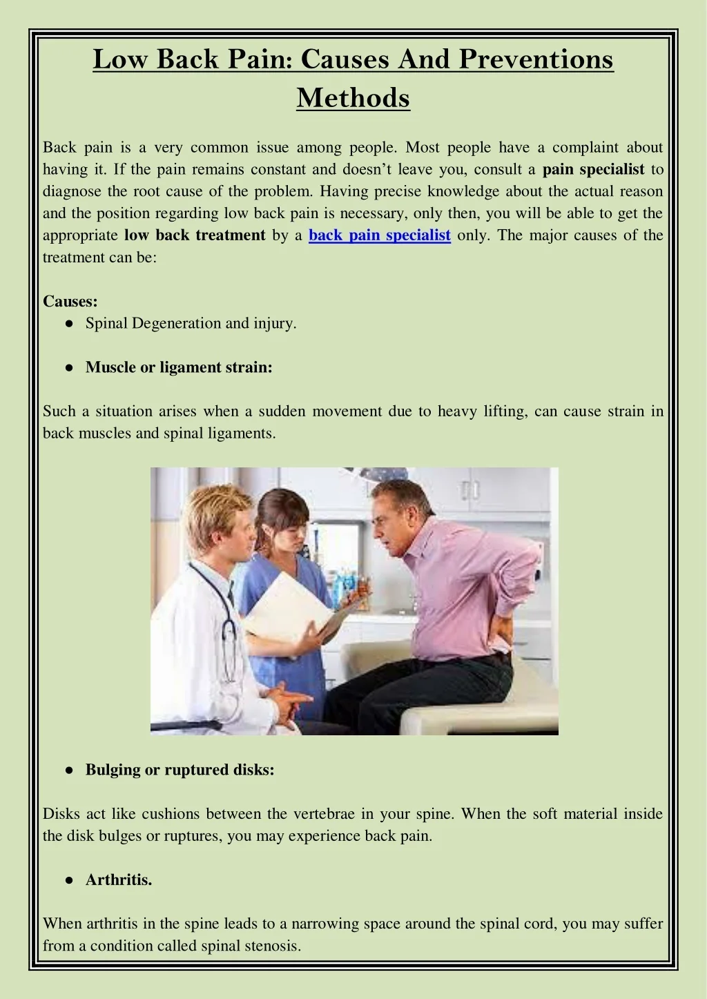 PPT - Low Back Pain Causes And Preventions Methods PowerPoint ...