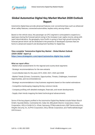 global automotive digital key market market