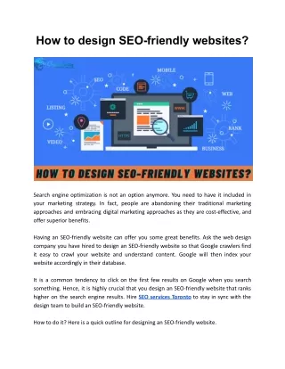 how to design seo friendly websites