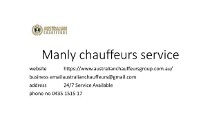 manly chauffeurs service
