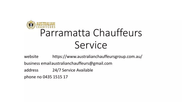 parramatta chauffeurs service