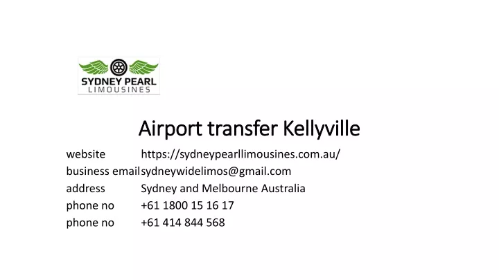 airport transfer kellyville