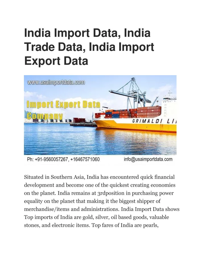 india import data india trade data india import export data