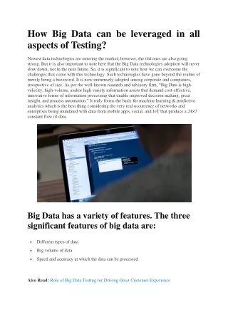 how big data can be leveraged in all aspects