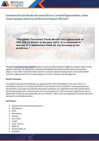 functional foods market revenue drivers growth